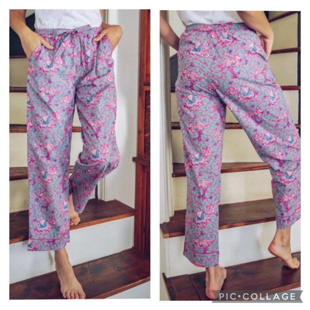 Printfresh Flamenco Pajama Pants Pink Flamingo Elephant Cotton Size XL